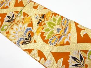 アンティーク　花更紗模様織り出し袋帯（材料）